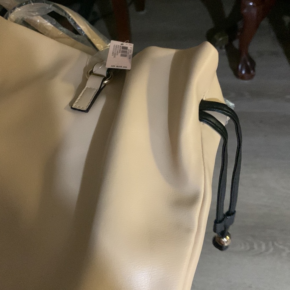 NWT Victorias Secret Cinch Top Tote Bare Faux Leather Bag Purse